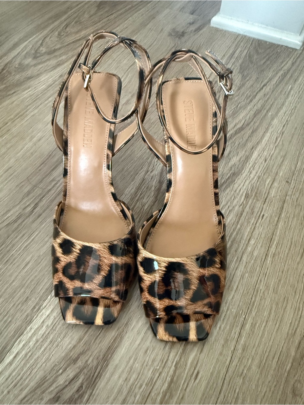 Steve Madden Leopard Print Ankle Strap Heels - Brown & Black